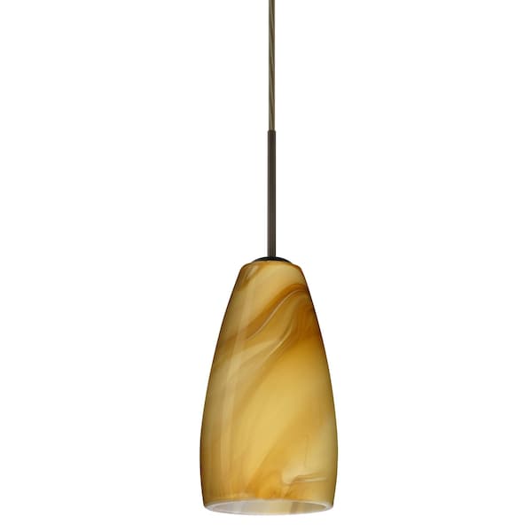 Besa Lighting Chrissy Cord Pendant, Honey, Bronze Finish, 1x40W Candelabra 1BT-1509HN-BR - main